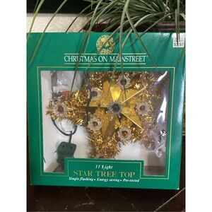 Vintage Christmas Tree Topper Twinkling Light Star